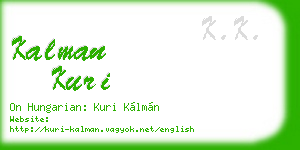 kalman kuri business card